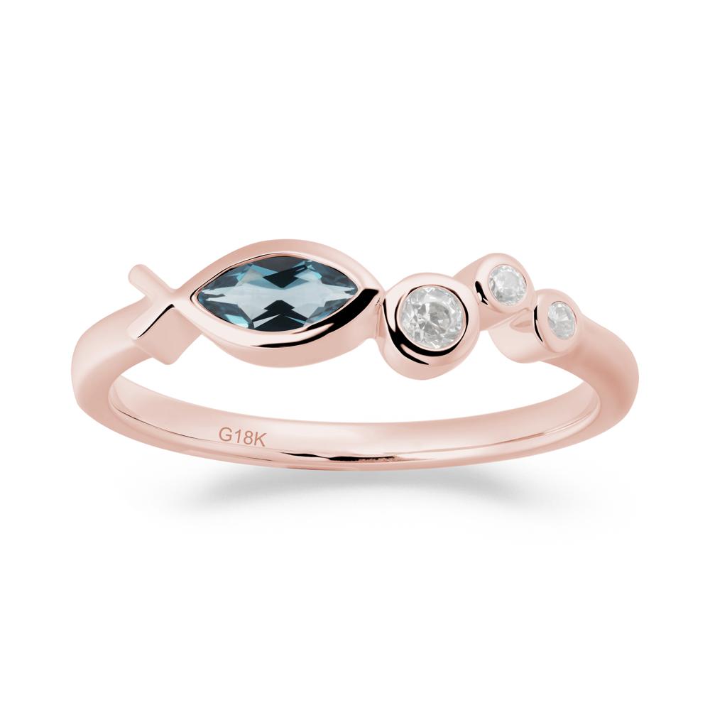 Fish Inspired London Blue Topaz Ring - LUO Jewelry #metal_18k rose gold