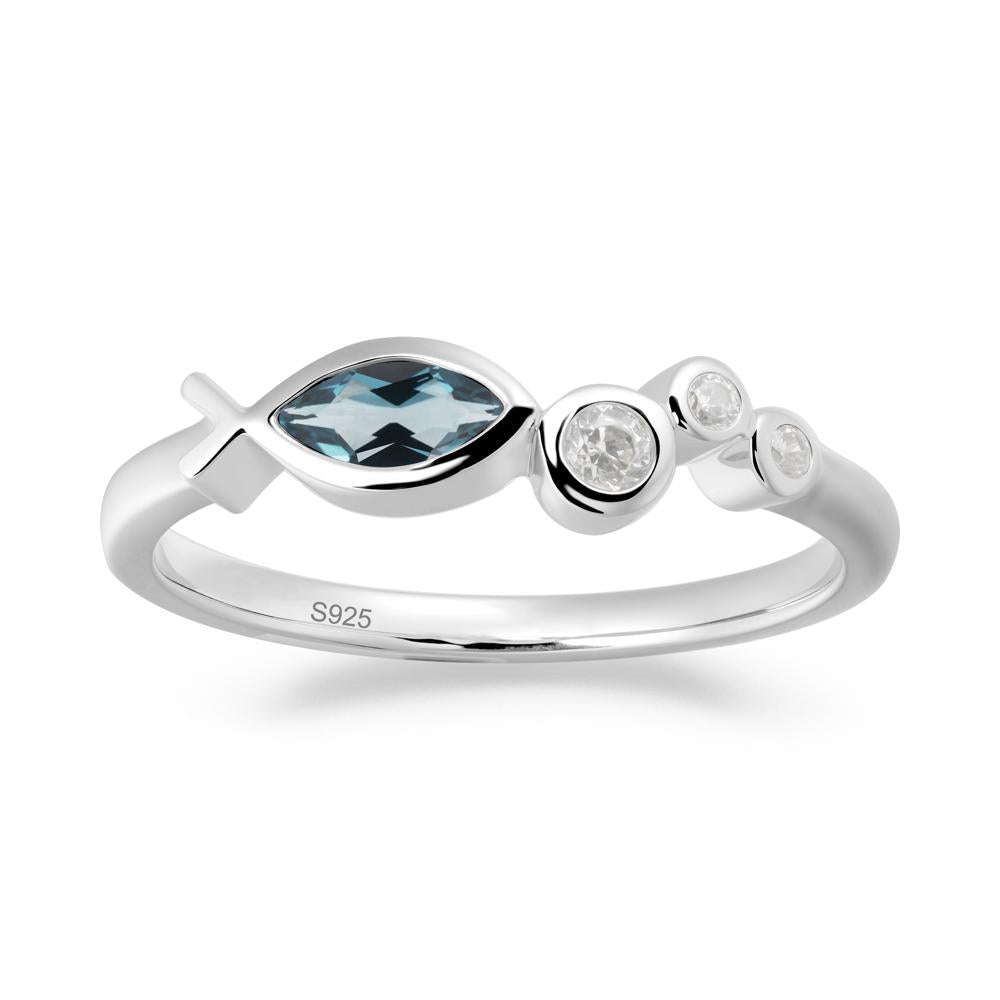 Fish Inspired London Blue Topaz Ring - LUO Jewelry #metal_sterling silver