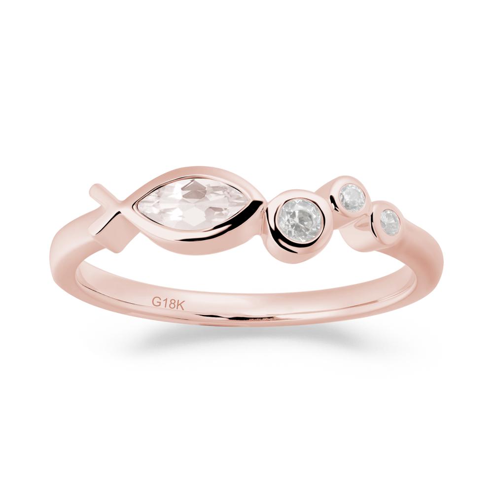 Marquise Morganite Ichthys Ring - LUO Jewelry #metal_18k rose gold