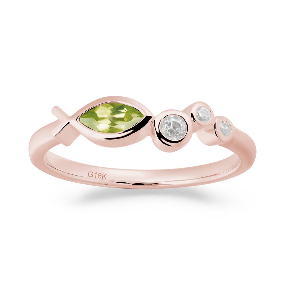 Fish Inspired Peridot Ring - LUO Jewelry #metal_18k rose gold