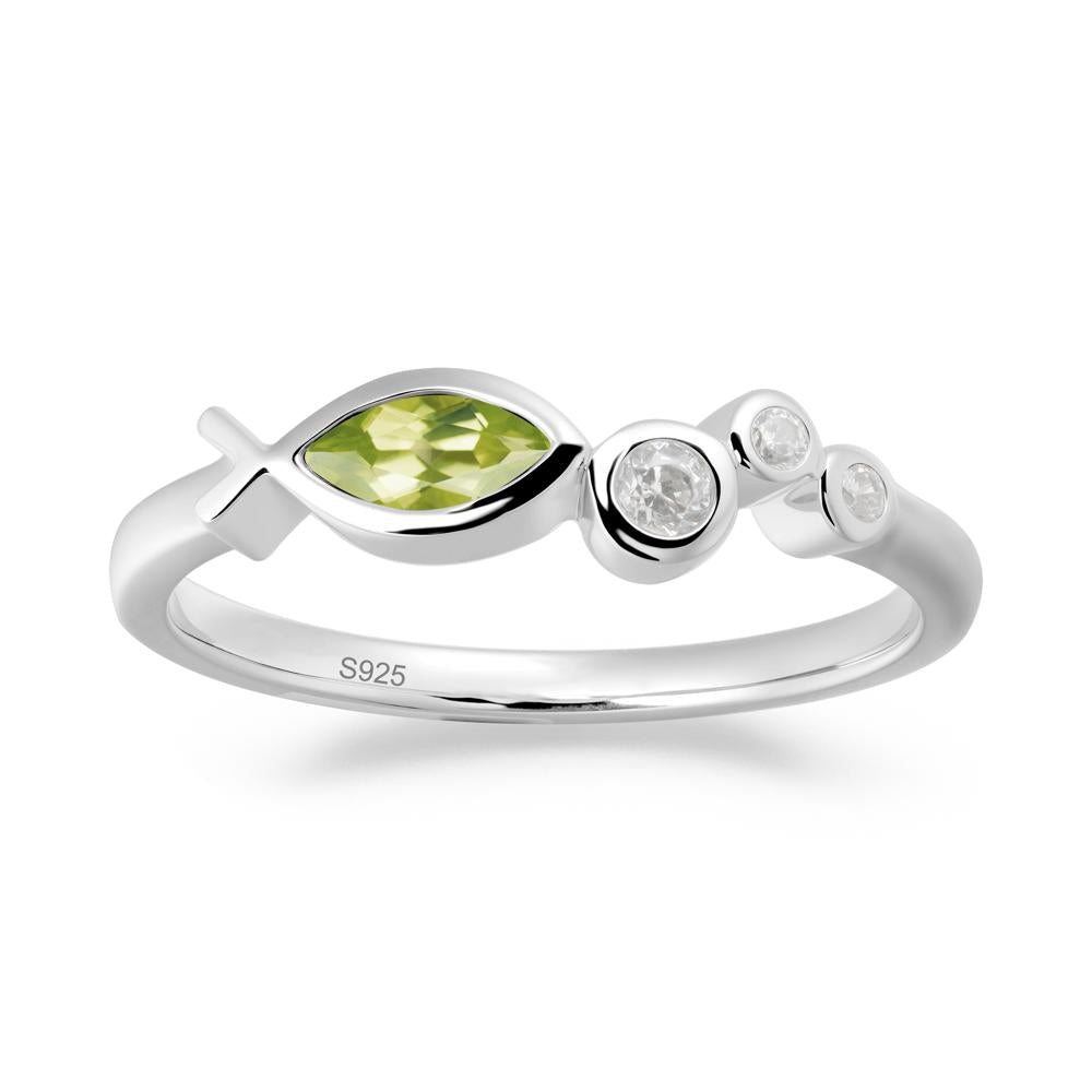 Fish Inspired Peridot Ring - LUO Jewelry #metal_sterling silver