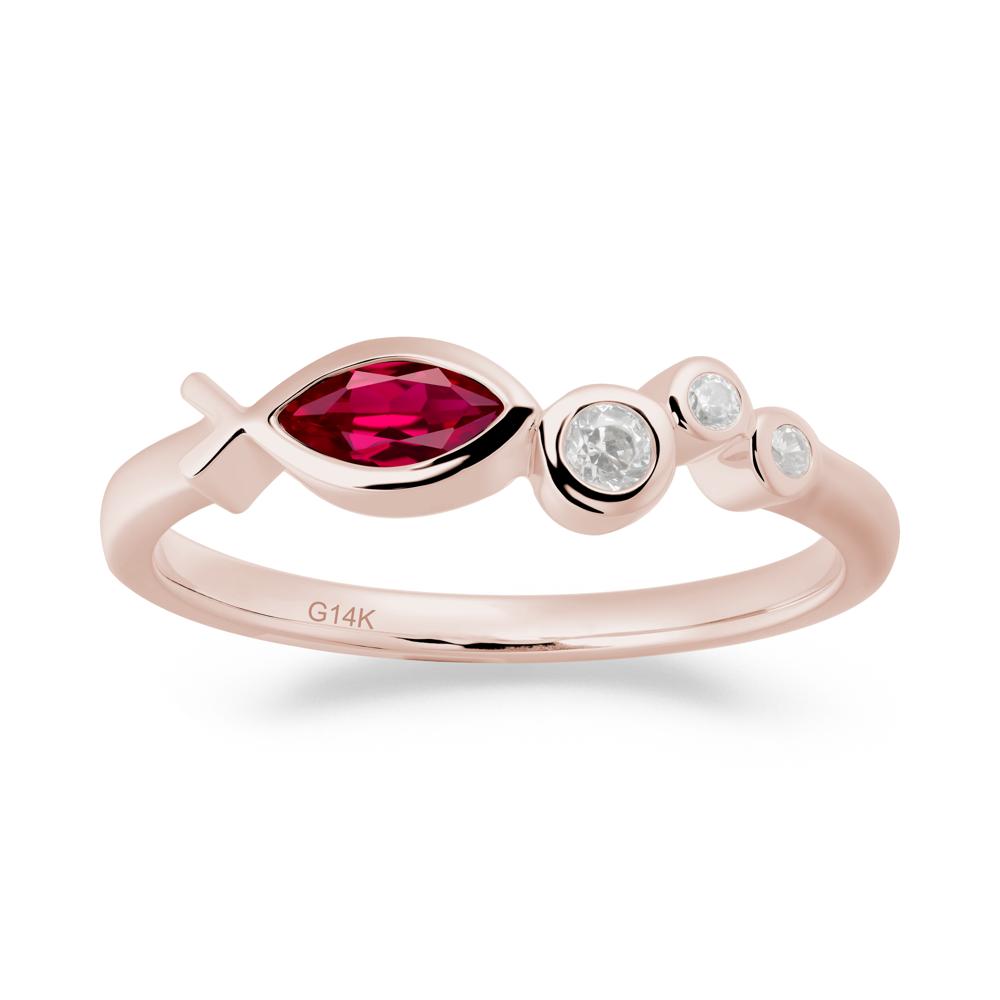 Fish Inspired Ruby Ring - LUO Jewelry #metal_14k rose gold