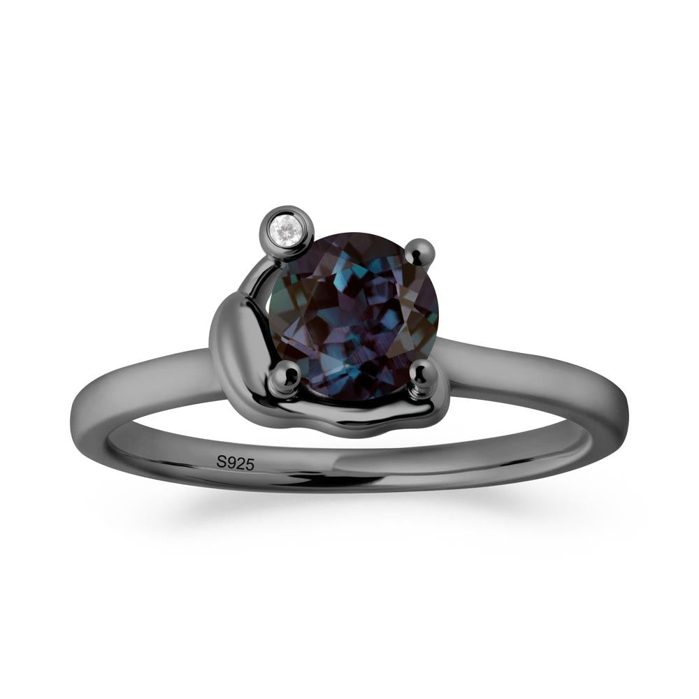 Snail Inspired Alexandrite Ring - LUO Jewelry #metal_black finish sterling silver