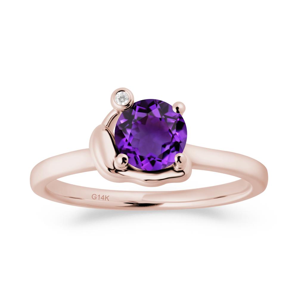 Minimalist Snail Inspired Amethyst Ring - LUO Jewelry #metal_14k rose gold
