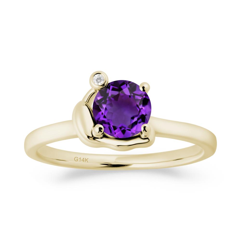 Minimalist Snail Inspired Amethyst Ring - LUO Jewelry #metal_14k yellow gold