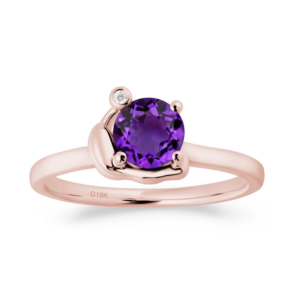 Minimalist Snail Inspired Amethyst Ring - LUO Jewelry #metal_18k rose gold