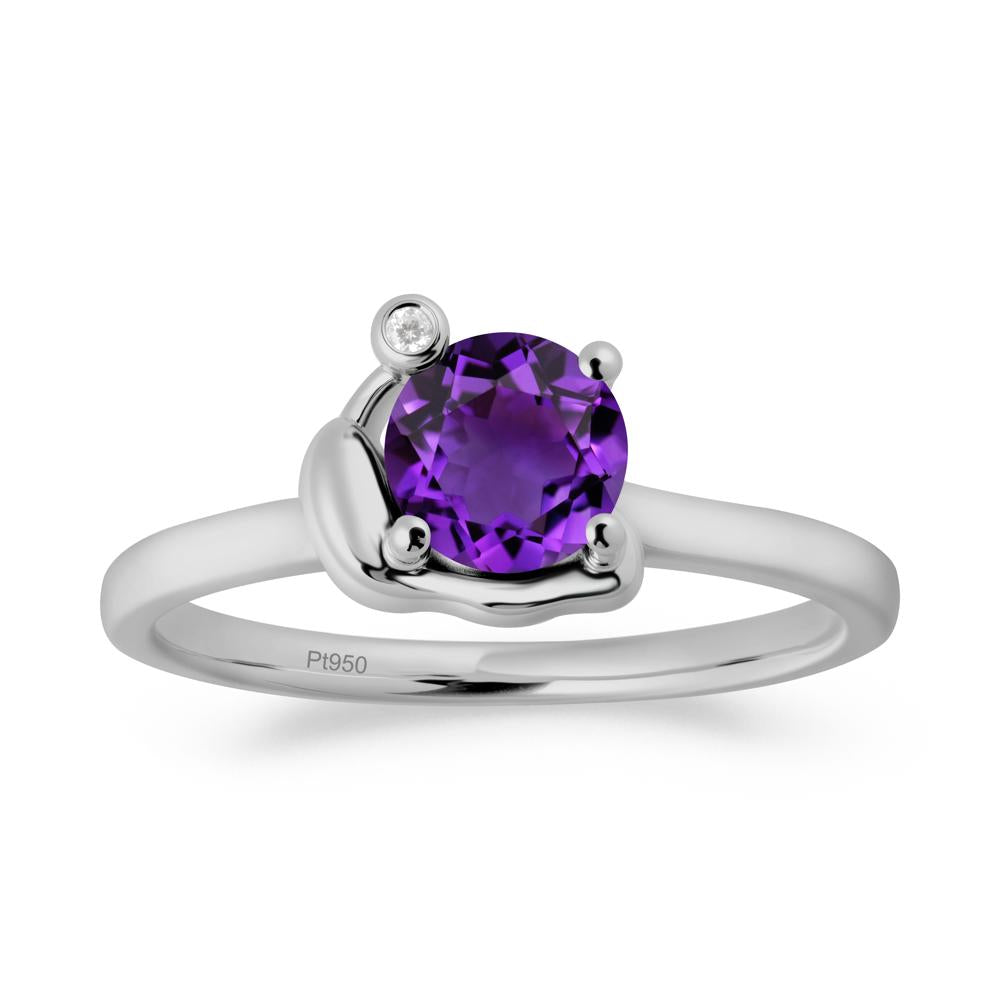 Minimalist Snail Inspired Amethyst Ring - LUO Jewelry #metal_platinum