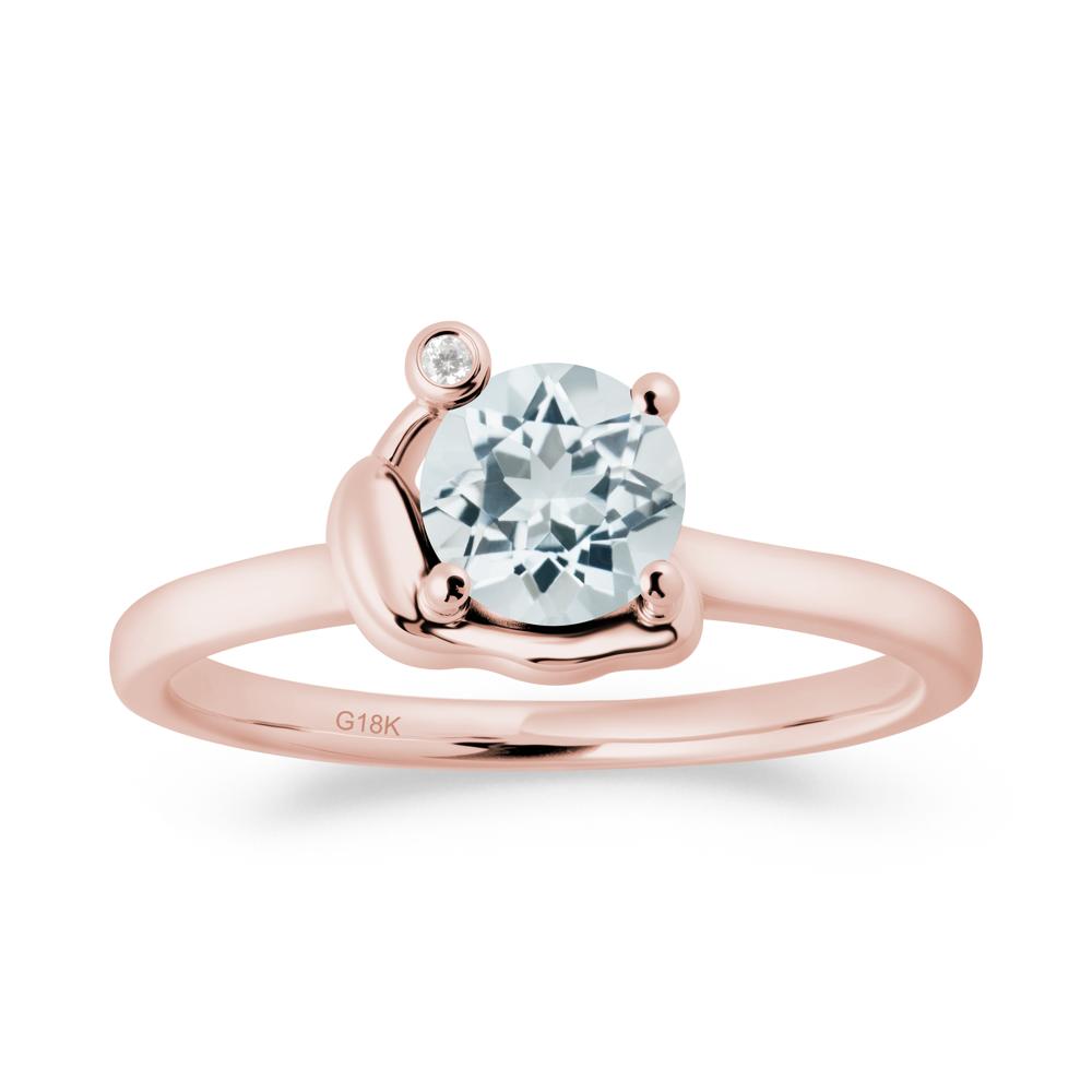 Minimalist Snail Inspired Aquamarine Ring - LUO Jewelry #metal_18k rose gold