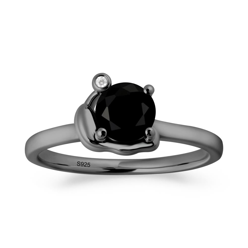 Snail Inspired Black Spinel Ring - LUO Jewelry #metal_black finish sterling silver
