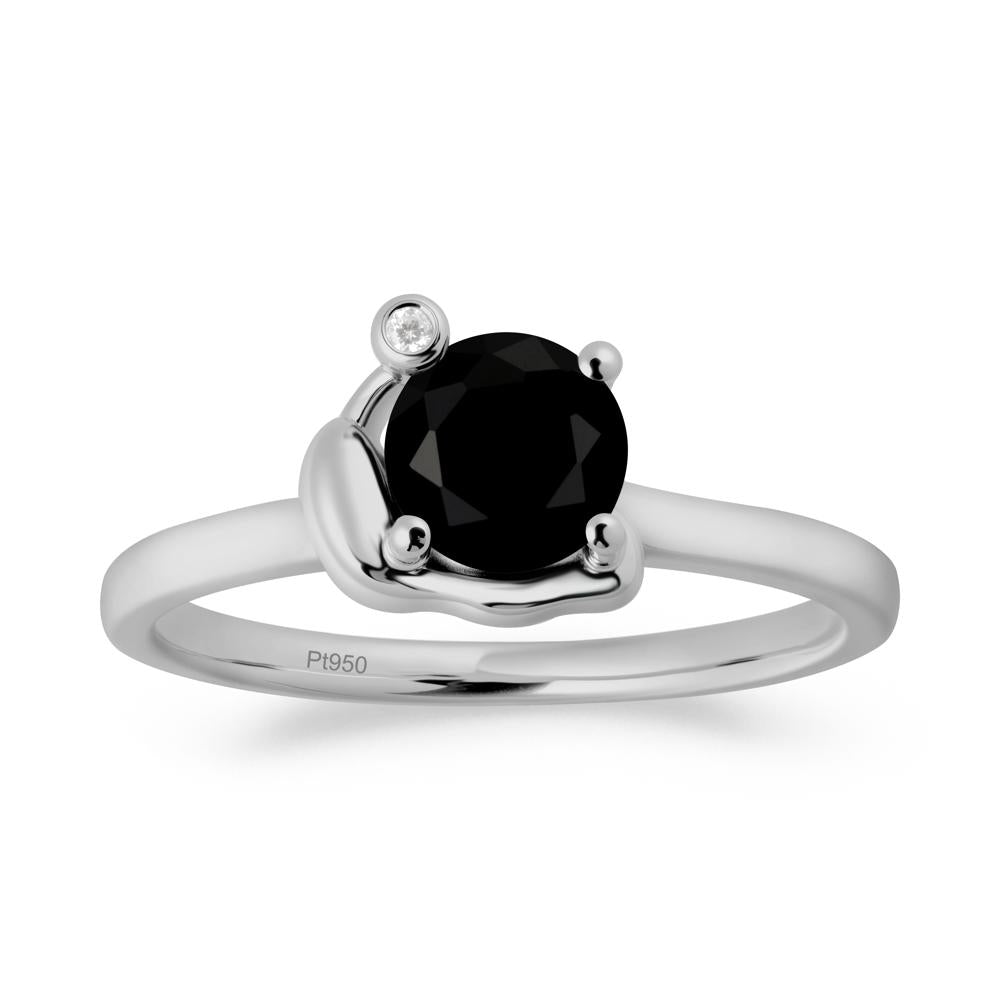 Snail Inspired Black Spinel Ring - LUO Jewelry #metal_platinum