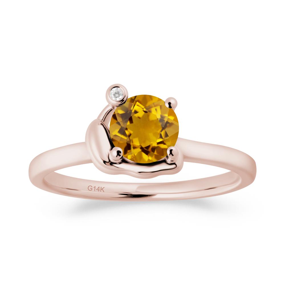 Snail Inspired Citrine Ring - LUO Jewelry #metal_14k rose gold