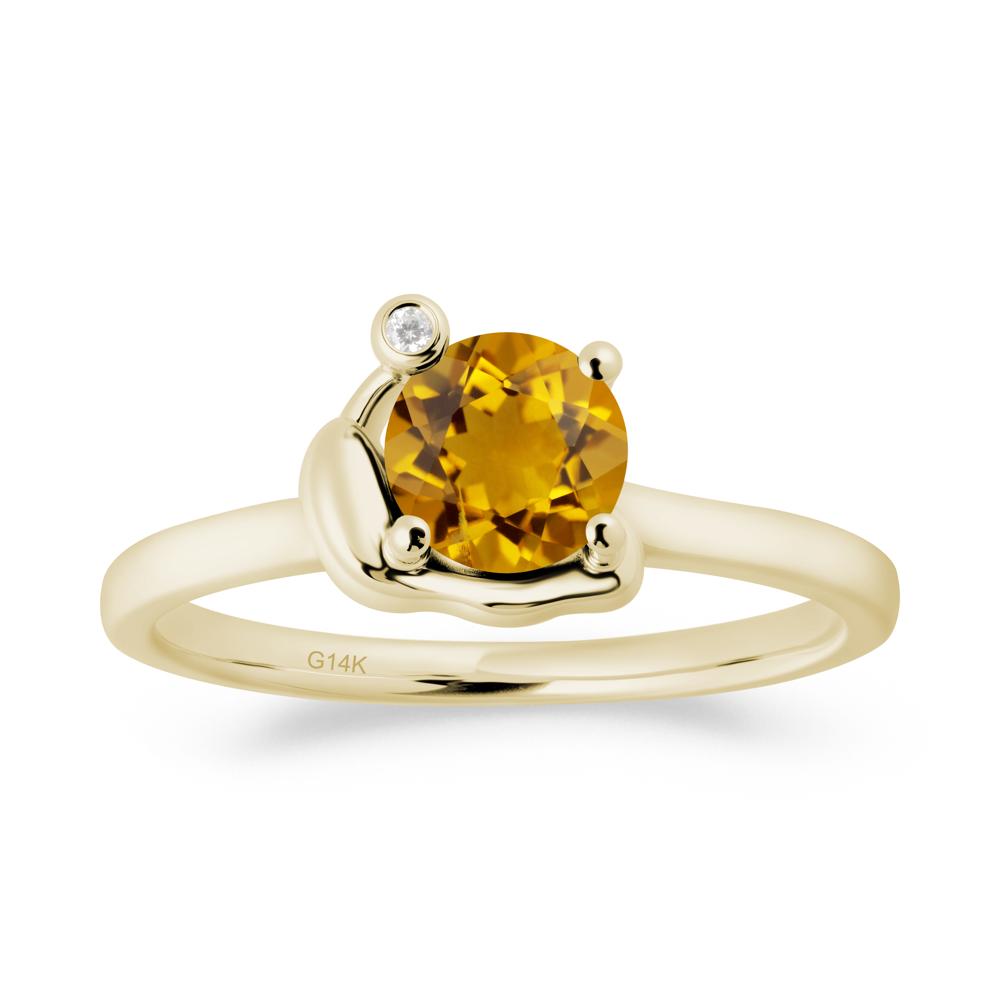 Snail Inspired Citrine Ring - LUO Jewelry #metal_14k yellow gold