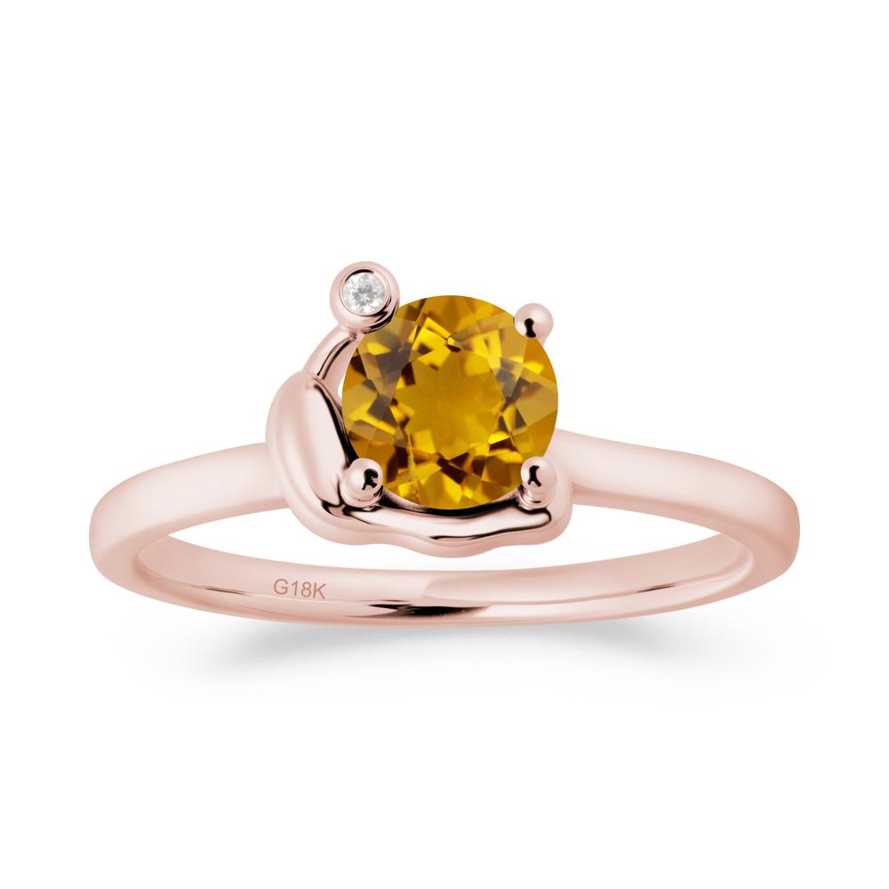 Snail Inspired Citrine Ring - LUO Jewelry #metal_18k rose gold