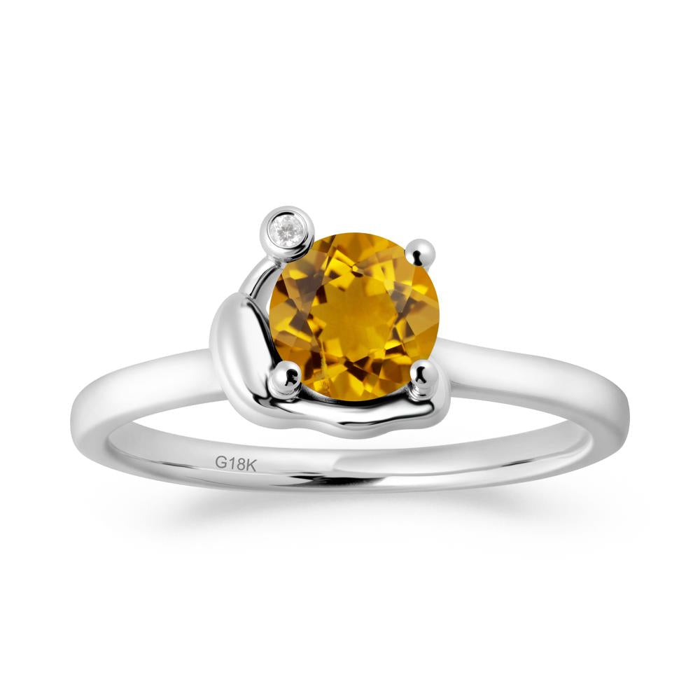 Snail Inspired Citrine Ring - LUO Jewelry #metal_18k white gold