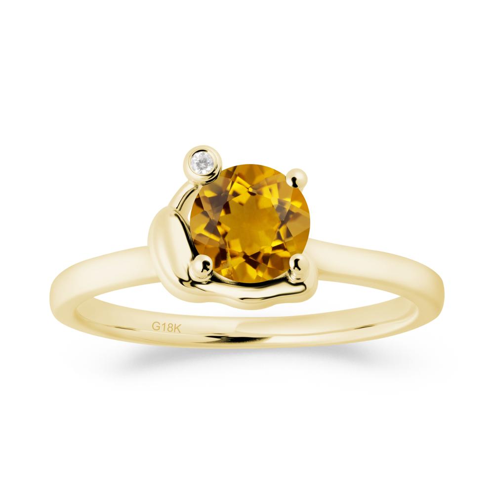 Snail Inspired Citrine Ring - LUO Jewelry #metal_18k yellow gold