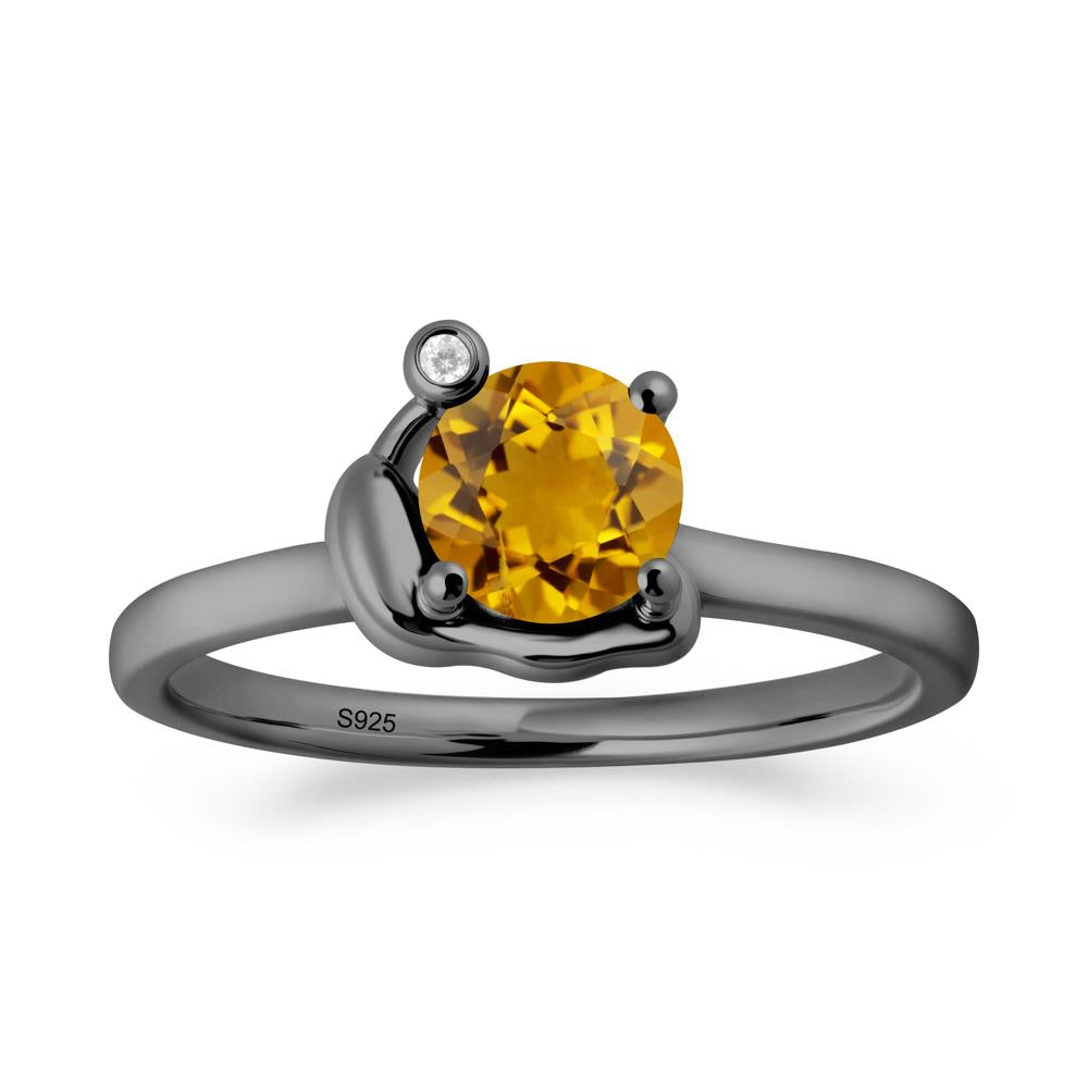Snail Inspired Citrine Ring - LUO Jewelry #metal_black finish sterling silver