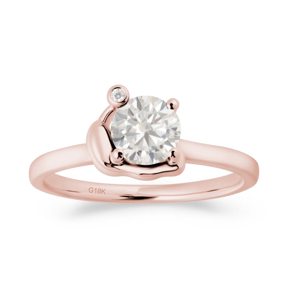 Minimalist Snail Inspired Cubic Zirconia Ring - LUO Jewelry #metal_18k rose gold