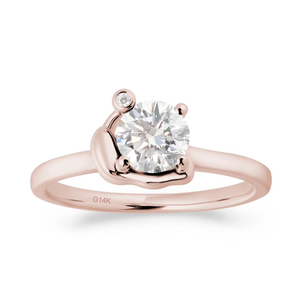Minimalist Snail Inspired Diamond Ring - LUO Jewelry #metal_14k rose gold
