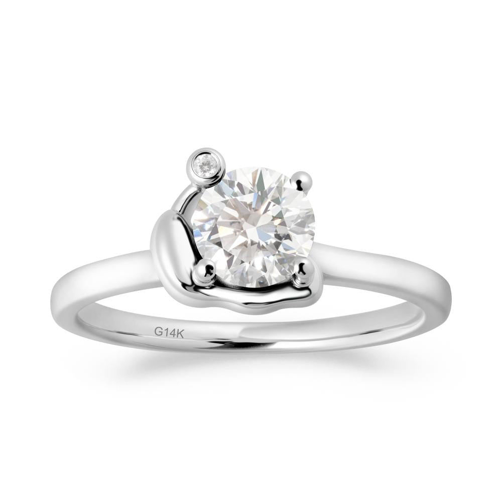 Minimalist Snail Inspired Diamond Ring - LUO Jewelry #metal_14k white gold