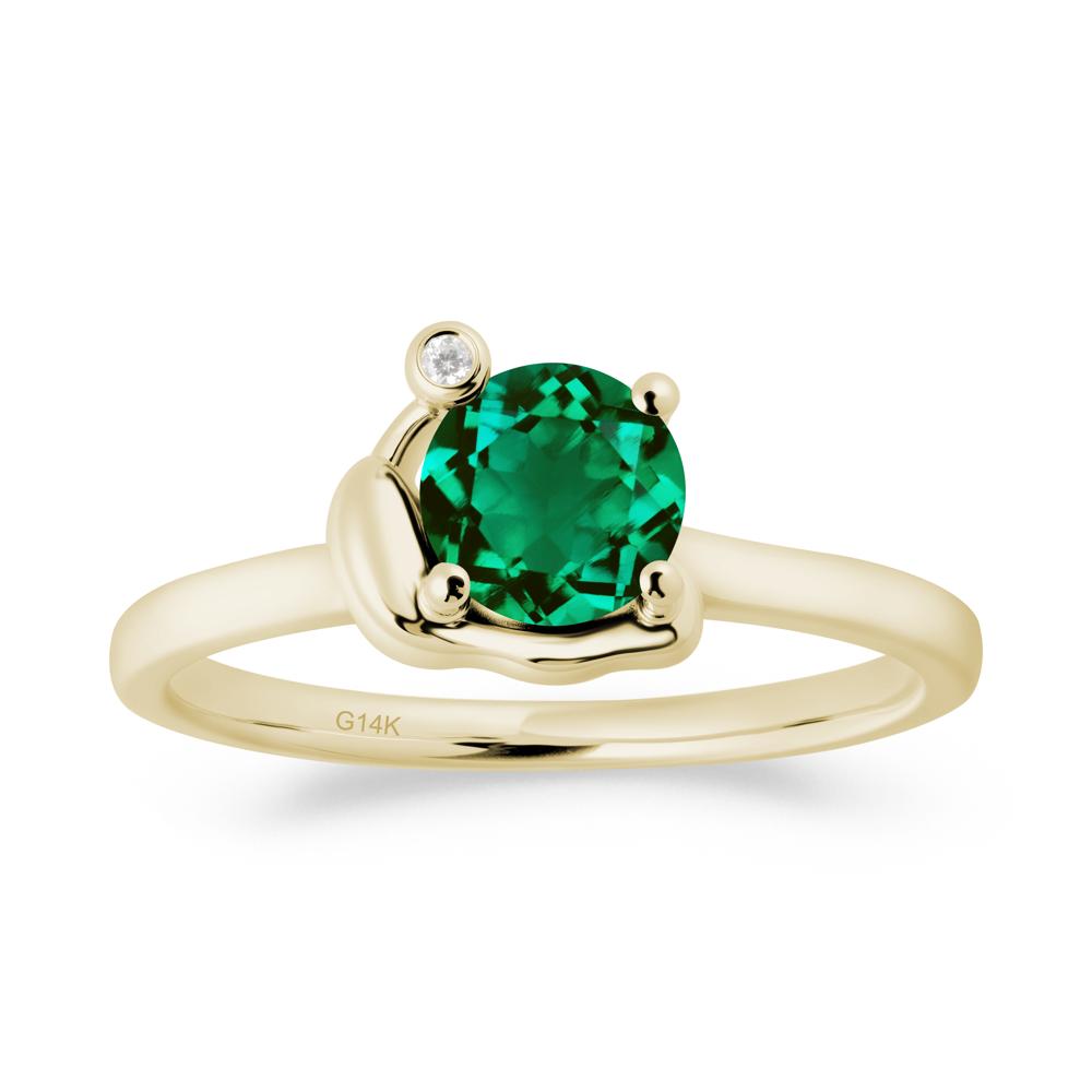 Snail Inspired Emerald Ring - LUO Jewelry #metal_14k yellow gold