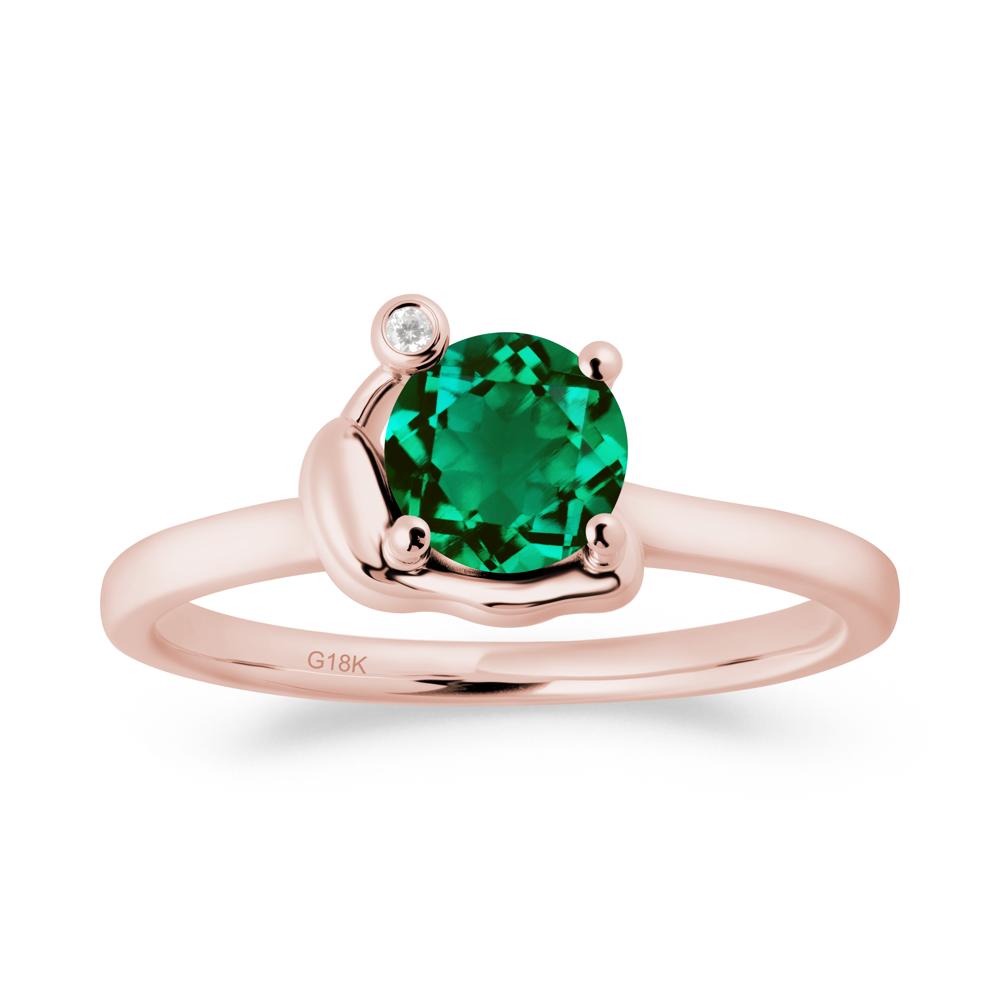 Snail Inspired Emerald Ring - LUO Jewelry #metal_18k rose gold