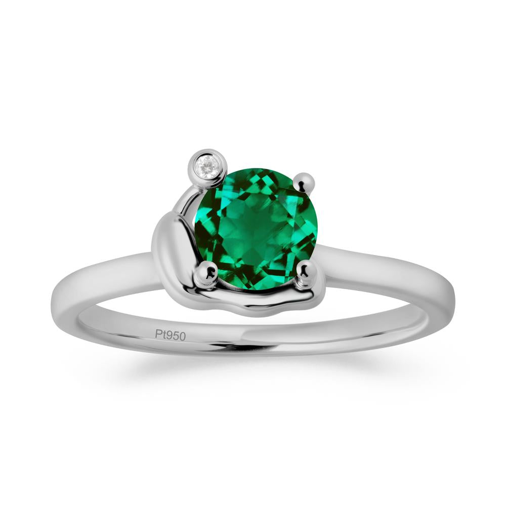 Snail Inspired Emerald Ring - LUO Jewelry #metal_platinum