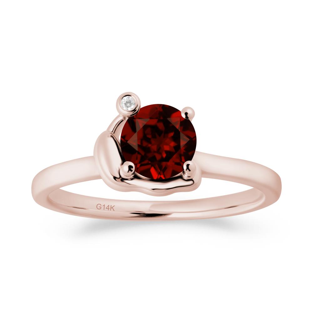 Snail Inspired Garnet Ring - LUO Jewelry #metal_14k rose gold