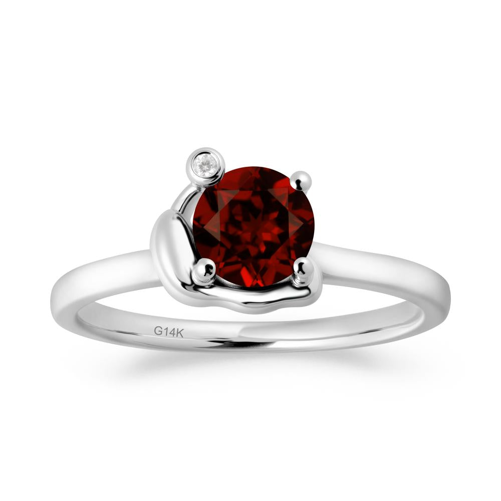 Snail Inspired Garnet Ring - LUO Jewelry #metal_14k white gold