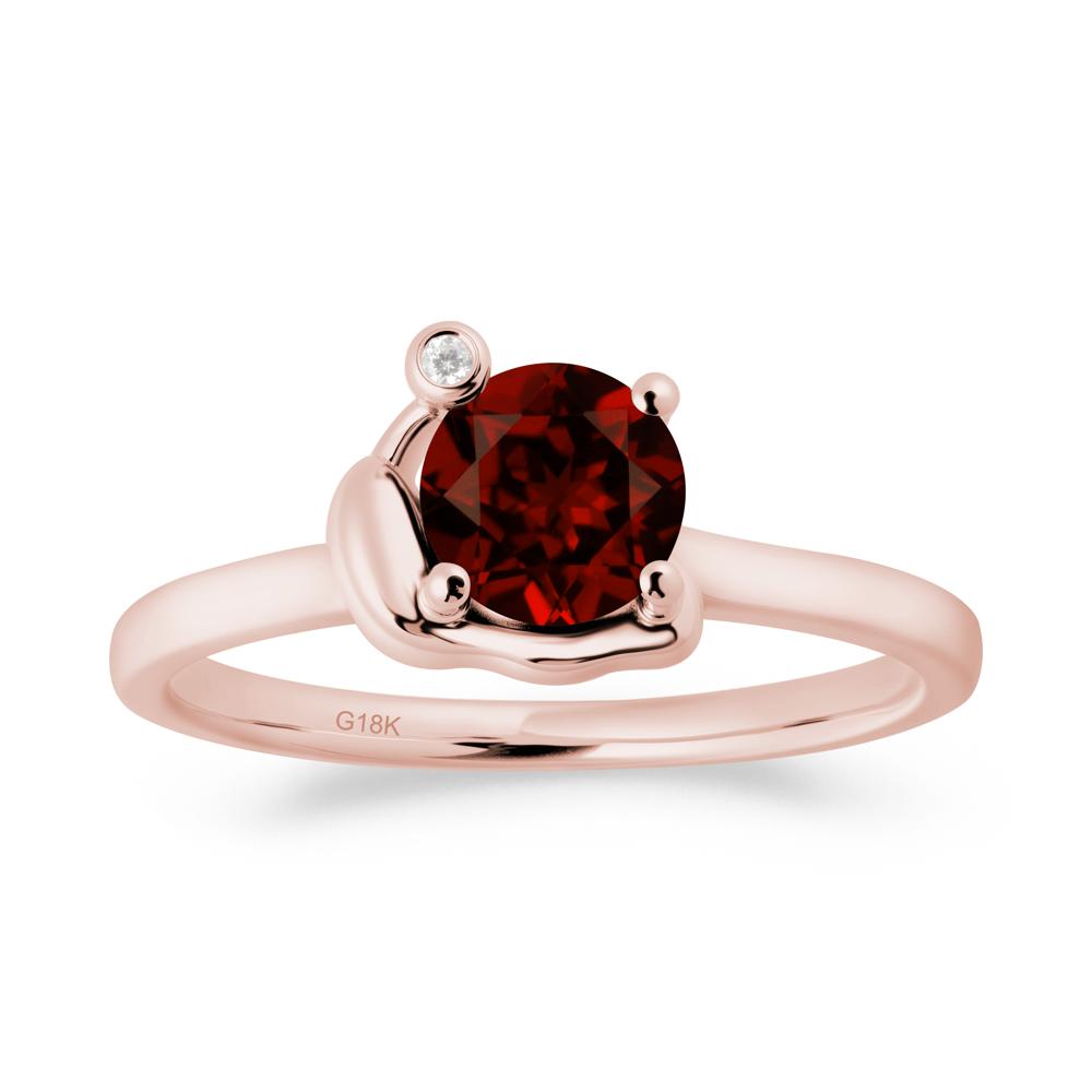 Snail Inspired Garnet Ring - LUO Jewelry #metal_18k rose gold