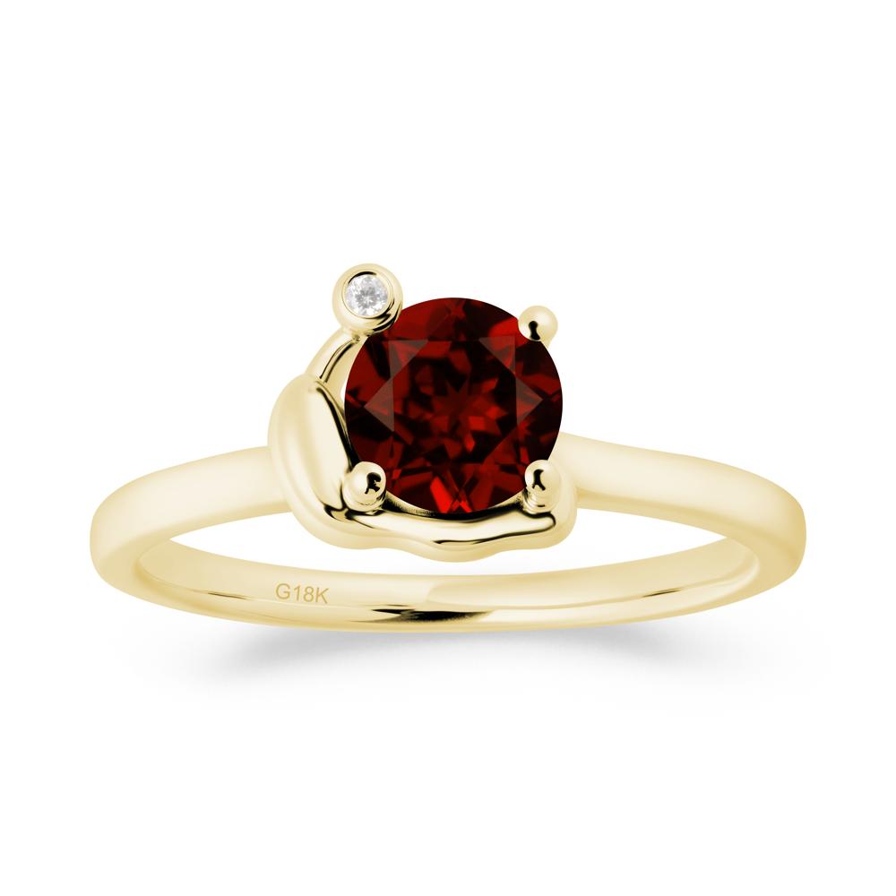 Snail Inspired Garnet Ring - LUO Jewelry #metal_18k yellow gold