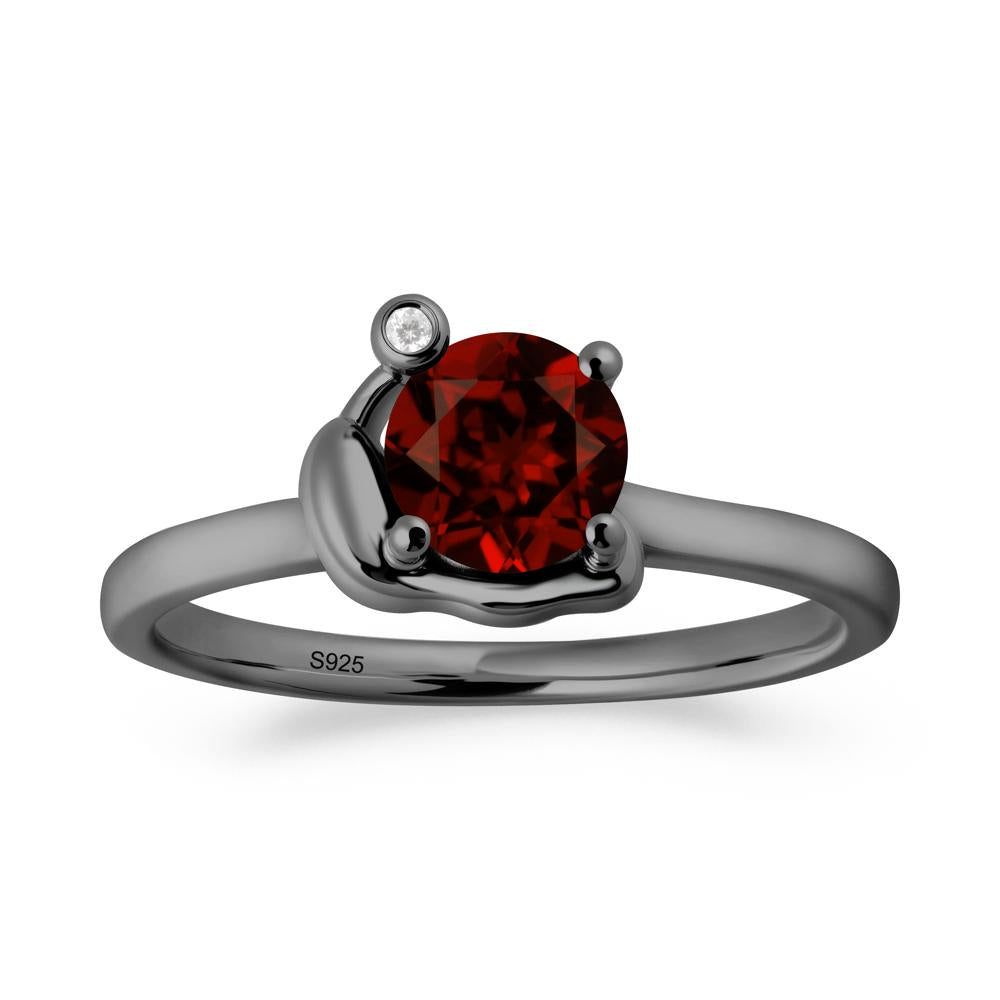 Snail Inspired Garnet Ring - LUO Jewelry #metal_black finish sterling silver