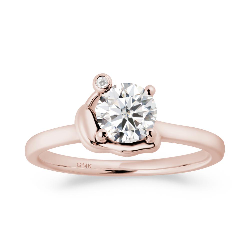 Minimalist Snail Inspired Moissanite Ring - LUO Jewelry #metal_14k rose gold