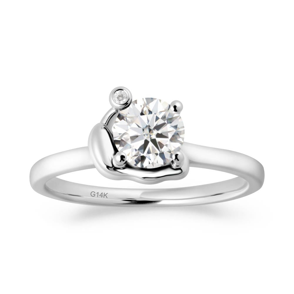 Minimalist Snail Inspired Moissanite Ring - LUO Jewelry #metal_14k white gold
