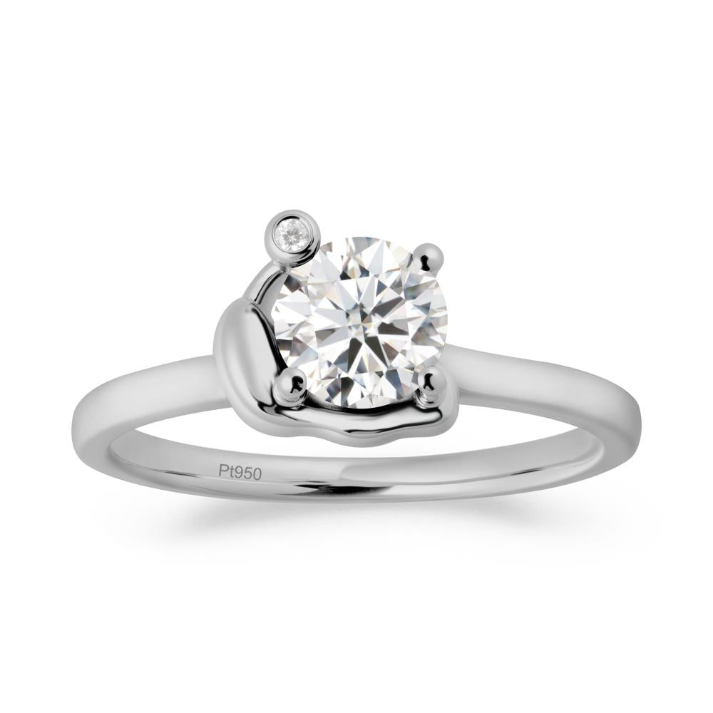 Minimalist Snail Inspired Moissanite Ring - LUO Jewelry #metal_platinum