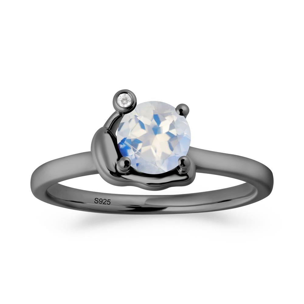 Snail Inspired Moonstone Ring - LUO Jewelry #metal_black finish sterling silver