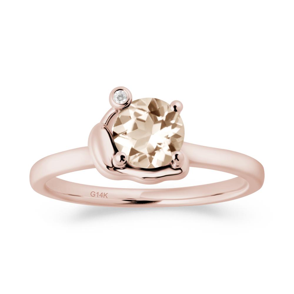 Minimalist Snail Inspired Morganite Ring - LUO Jewelry #metal_14k rose gold