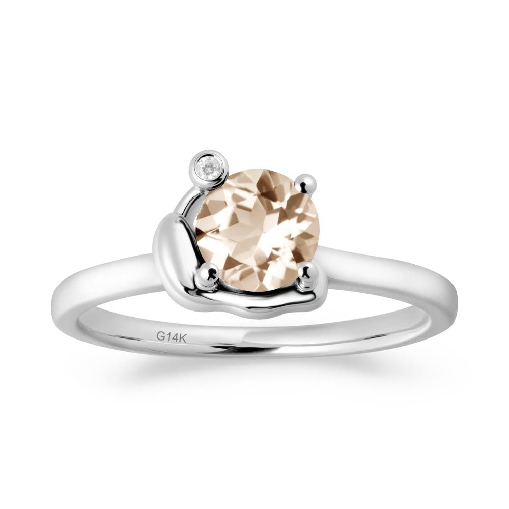Minimalist Snail Inspired Morganite Ring - LUO Jewelry #metal_14k white gold