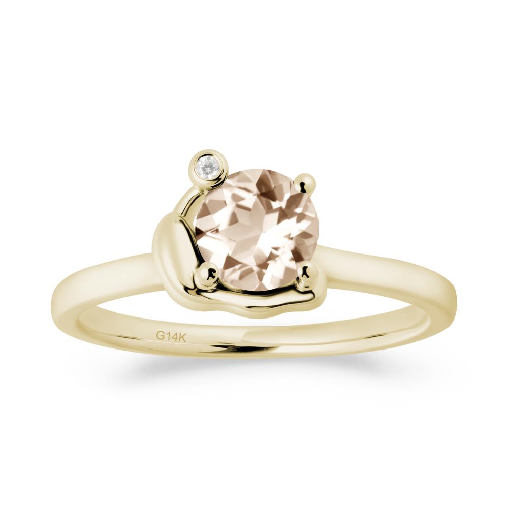 Minimalist Snail Inspired Morganite Ring - LUO Jewelry #metal_14k yellow gold