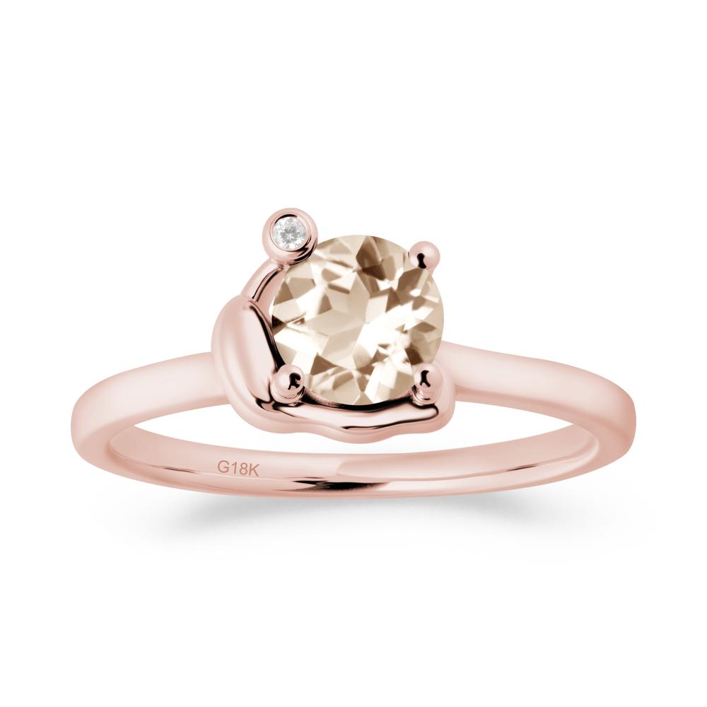Minimalist Snail Inspired Morganite Ring - LUO Jewelry #metal_18k rose gold