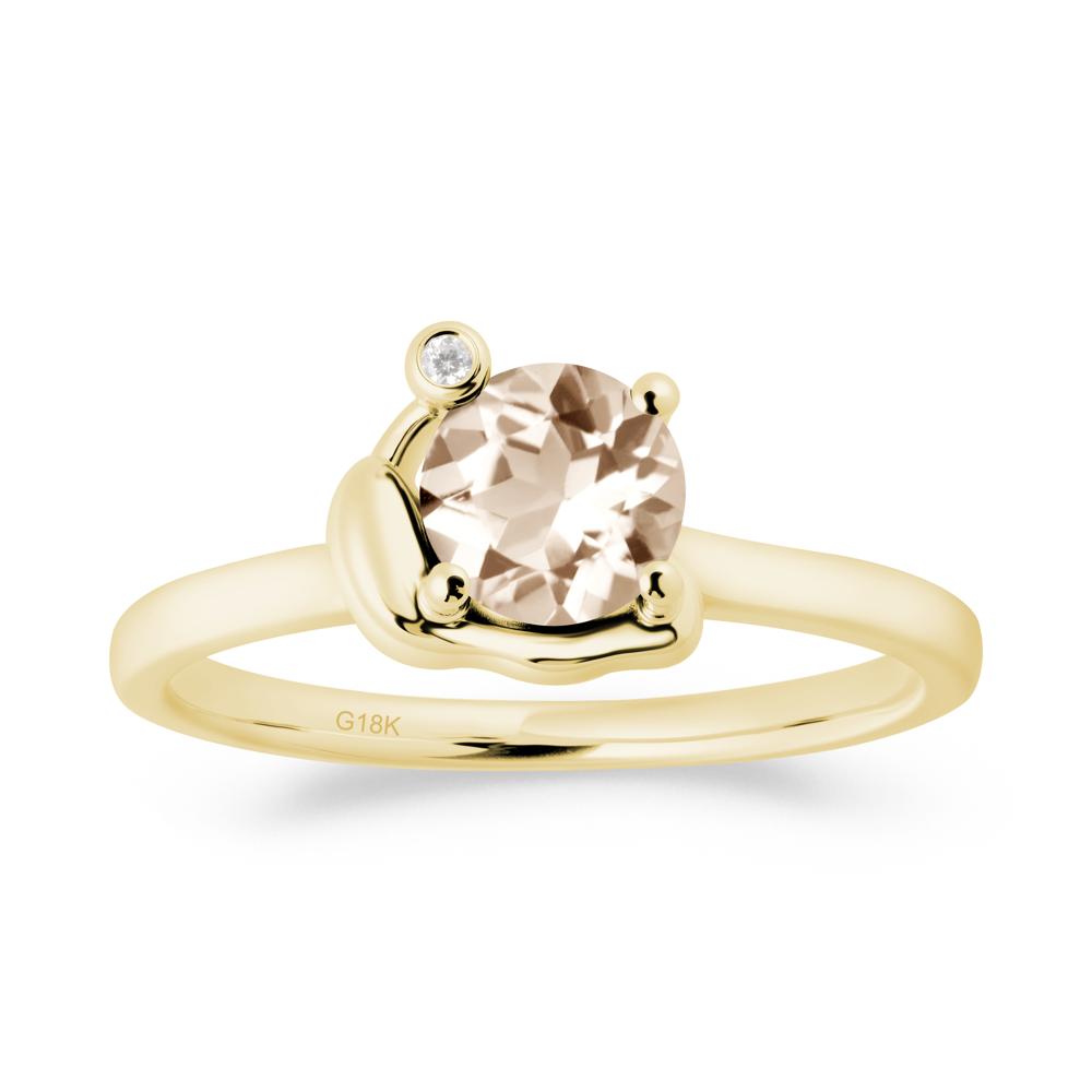 Minimalist Snail Inspired Morganite Ring - LUO Jewelry #metal_18k yellow gold