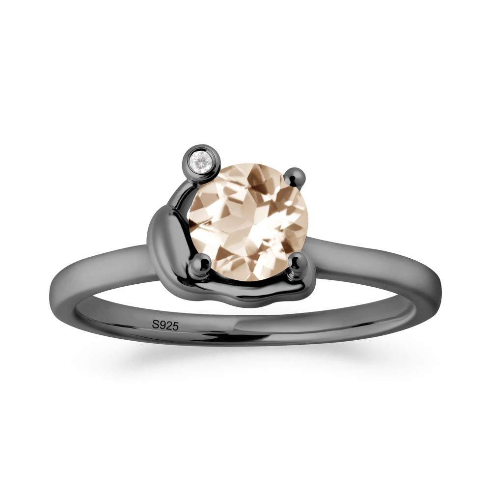 Minimalist Snail Inspired Morganite Ring - LUO Jewelry #metal_black finish sterling silver