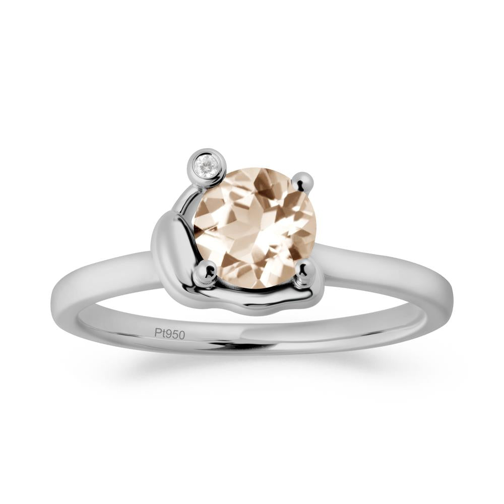 Minimalist Snail Inspired Morganite Ring - LUO Jewelry #metal_platinum