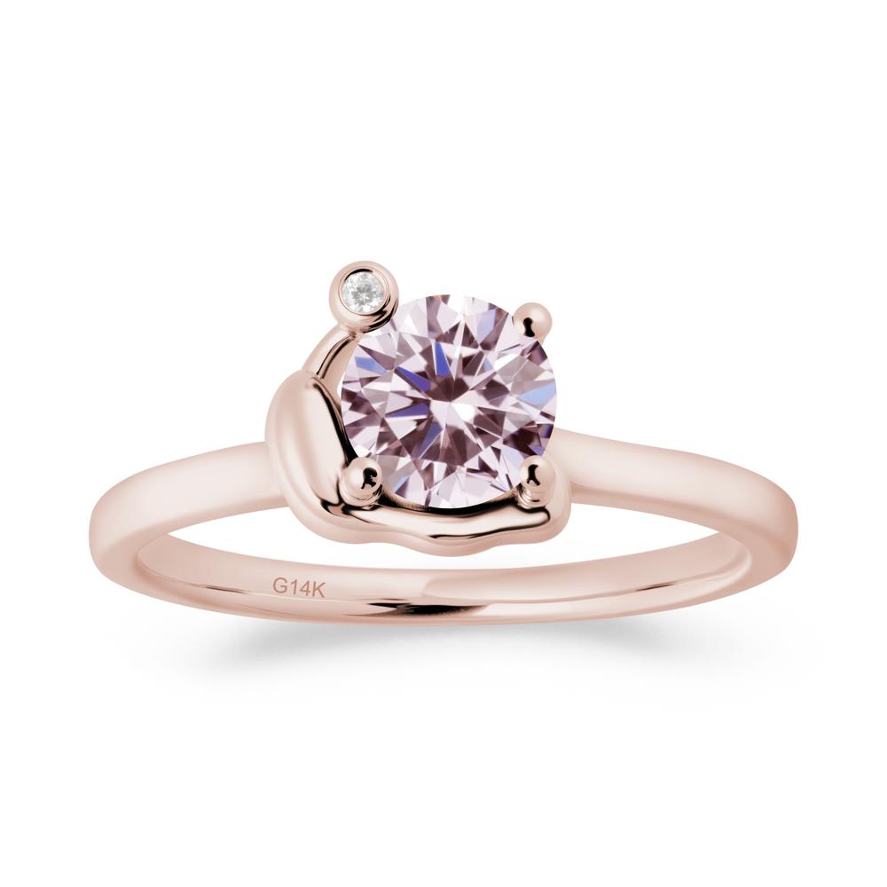 Snail Inspired Pink Cubic Zirconia Ring - LUO Jewelry #metal_14k rose gold