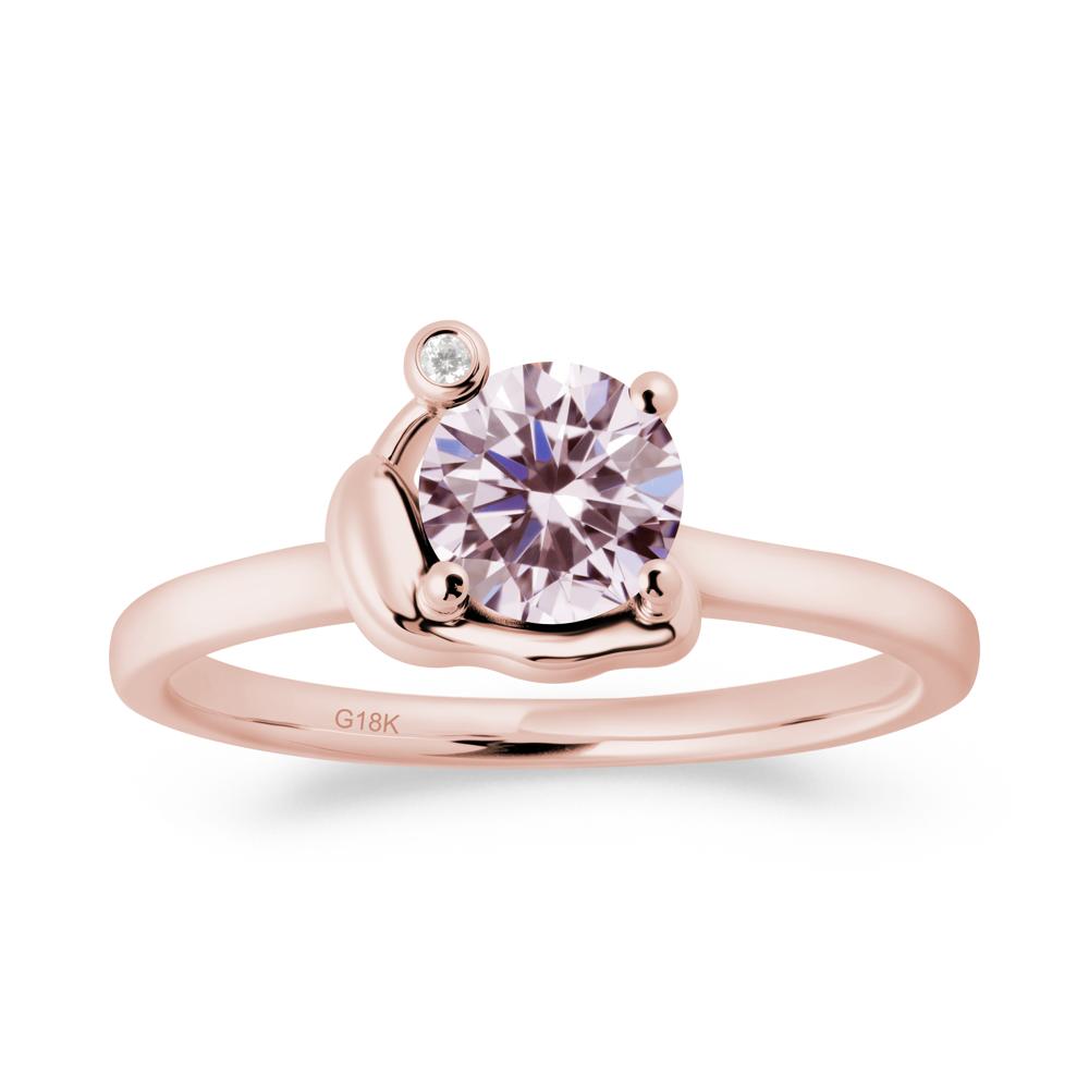 Snail Inspired Pink Cubic Zirconia Ring - LUO Jewelry #metal_18k rose gold