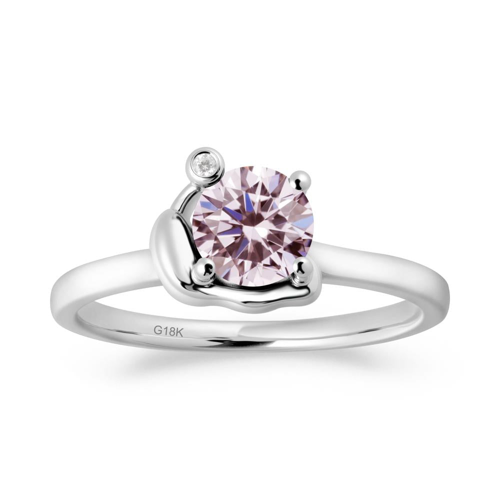 Snail Inspired Pink Cubic Zirconia Ring - LUO Jewelry #metal_18k white gold