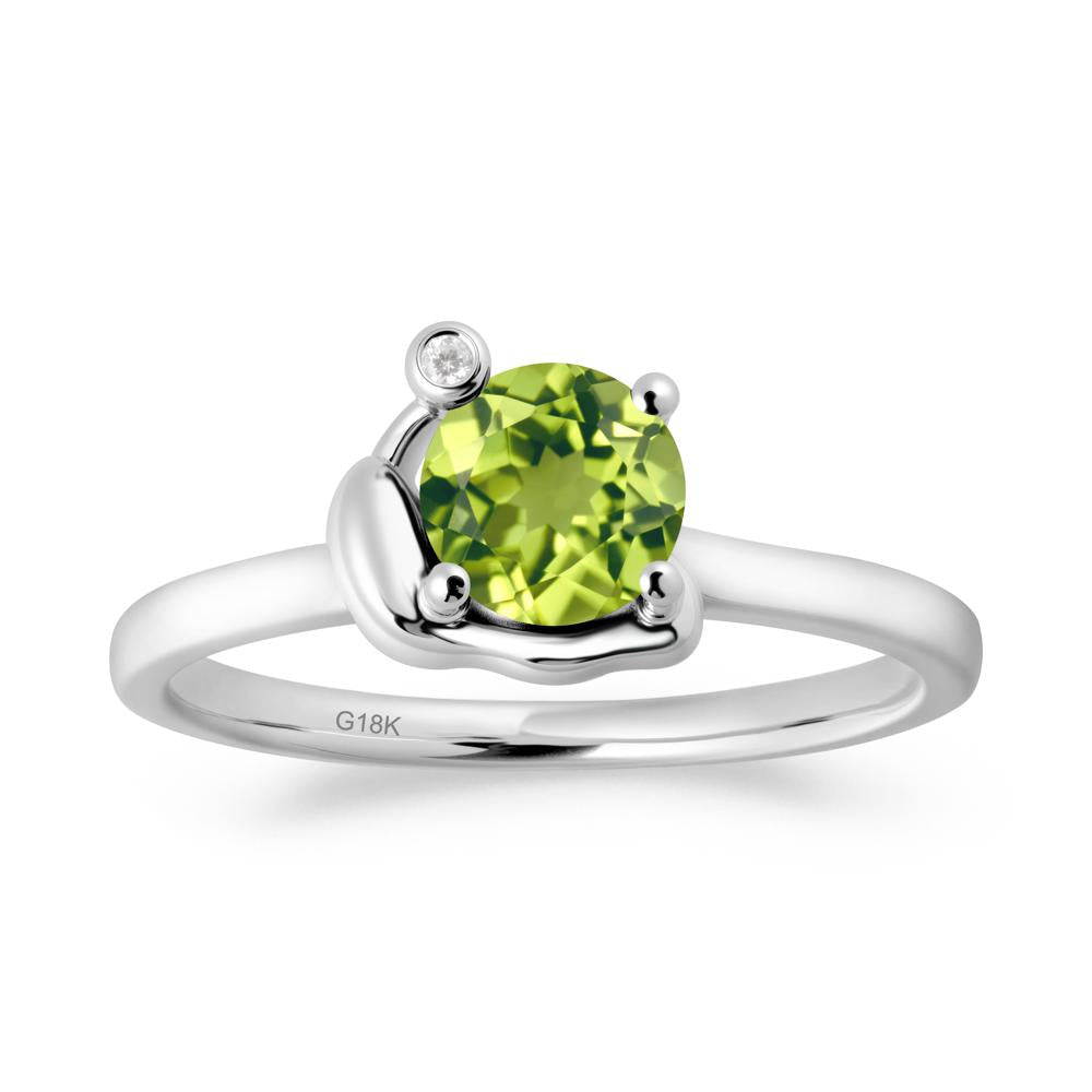 Snail Inspired Peridot Ring - LUO Jewelry #metal_18k white gold