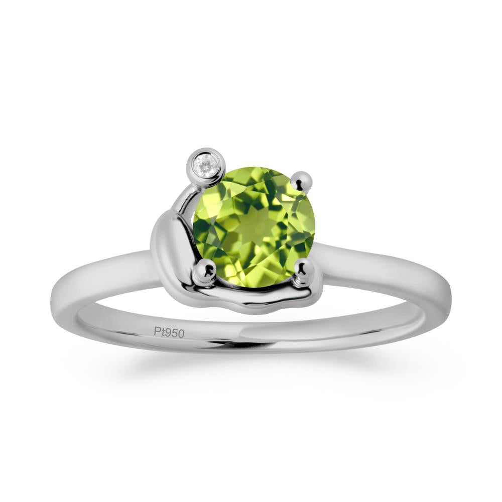 Snail Inspired Peridot Ring - LUO Jewelry #metal_platinum