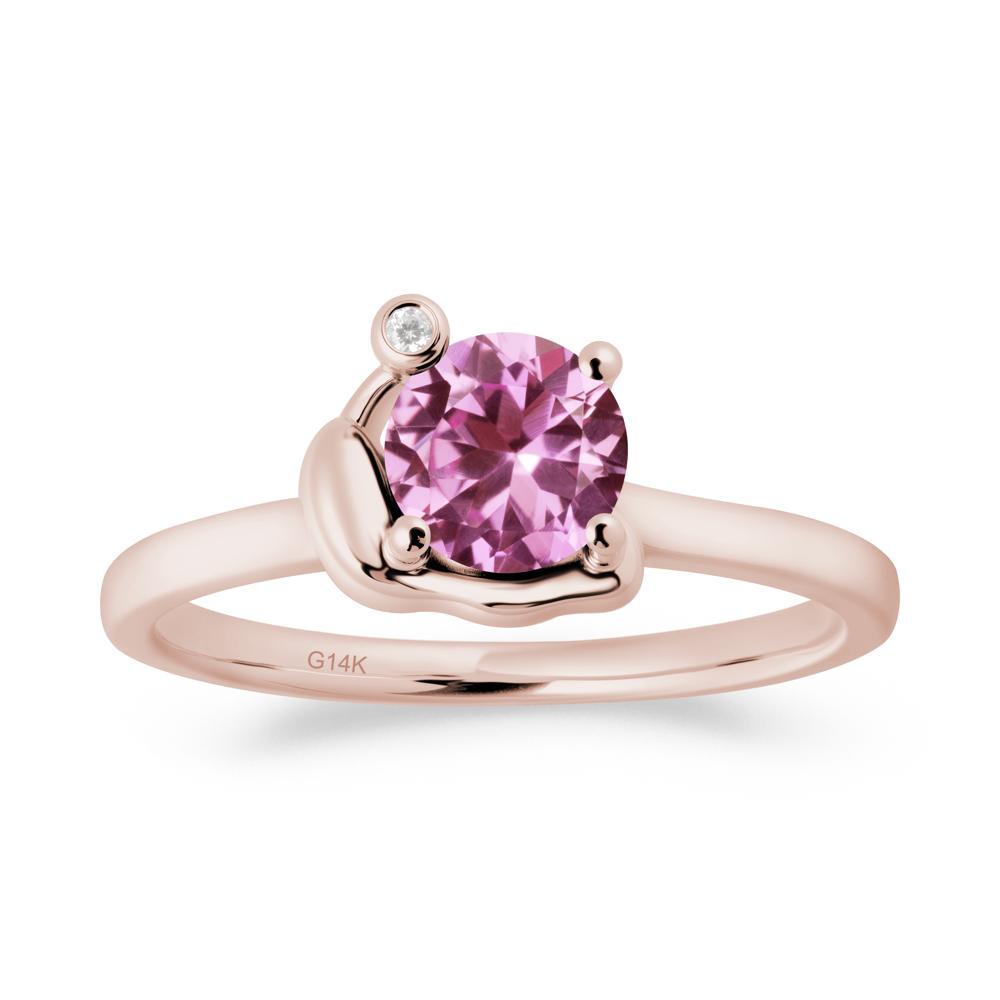 Minimalist Snail Inspired Pink Sapphire Ring - LUO Jewelry #metal_14k rose gold