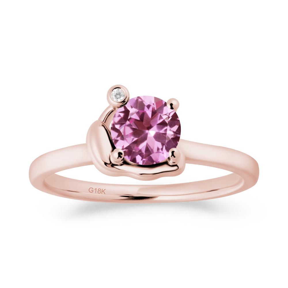 Minimalist Snail Inspired Pink Sapphire Ring - LUO Jewelry #metal_18k rose gold
