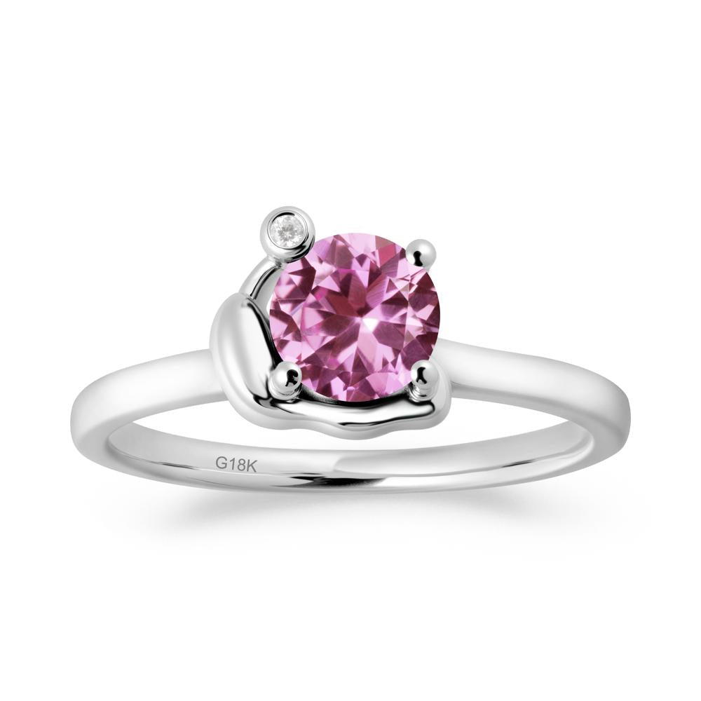 Minimalist Snail Inspired Pink Sapphire Ring - LUO Jewelry #metal_18k white gold